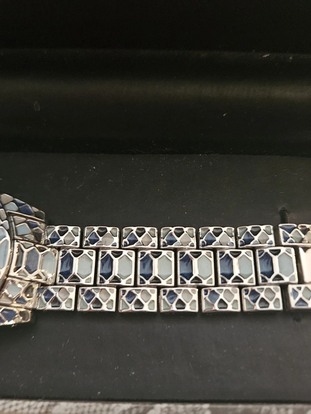 Heidi Klum Crystal Accent Bracelet Watch in Silver and Blue